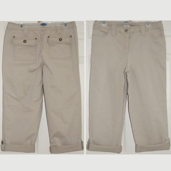 Liz Clairborne Capri Cotton Stretch Pants, Women Size 10 (Waist: 34.5"), Tan - Picture 2 of 7